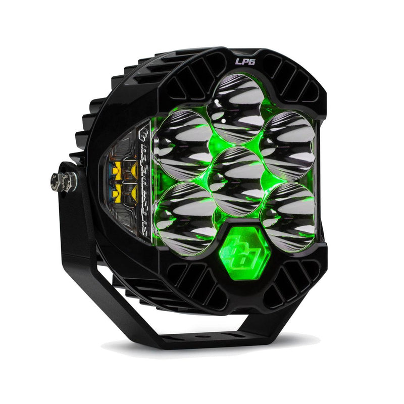 LP6 Pro LED Auxiliary Light Pod Light Pattern Driving/Combo Green Backlight Baja Designs