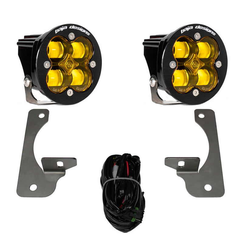 Jeep JK Squadron-R SAE Fog Pocket Light Kit Premium Bumper (Baja Amber)-Jeep 2007-09 Wrangler JK Baja Designs