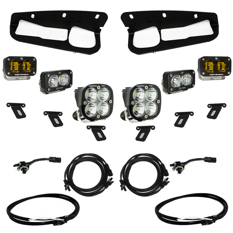 Ford Bronco (21-Present) S2 SAE Baja Amber FPK Pro w/Upfitter Wiring Harness for OEM Steel Bumper Baja Designs