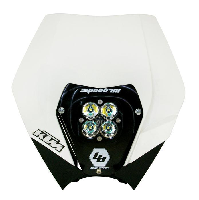 KTM Headlight Kit DC 08-13 w/ Headlight Shell White Squadron Sport Baja Designs