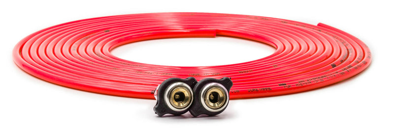 Tire Inflator Hose Replacement 288 Inch W/2 Quick Release Chucks Red UP Down Air ( 388-2100-RED )
