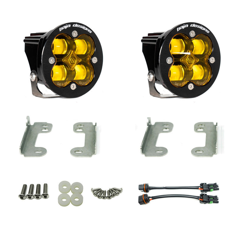 Jeep JK Squadron-R SAE Fog Pocket Light Kit OE Bumper (Amber)-Jeep 2007-09 Wrangler JK Baja Designs