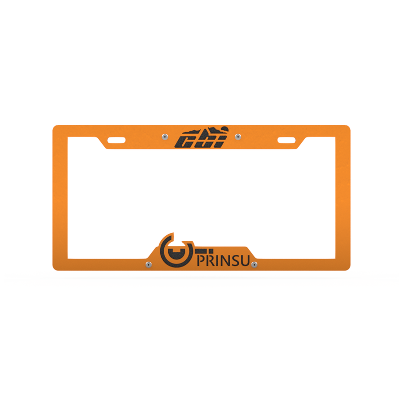 License Plate Cover Orange/Black CBI Offroad