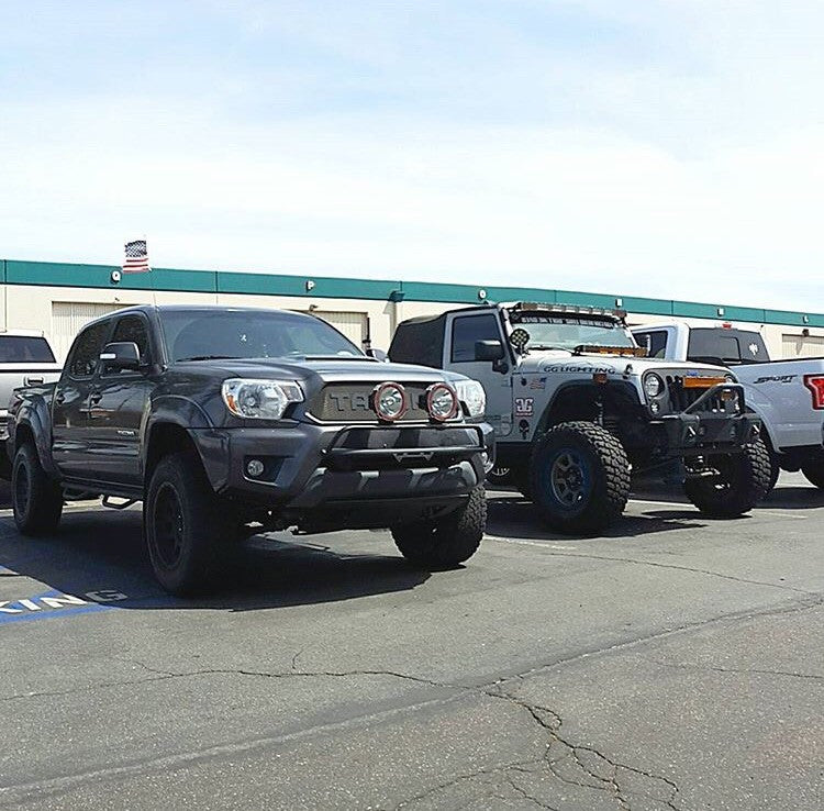 7" Red Ring HID Round Light Tacoma Jeep