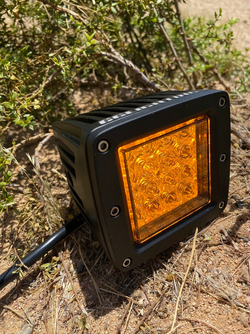 Amber / White LED Dual Color Pod With Strobe Light UTV Off Road